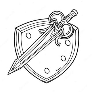 Colorful Sword and Shield Coloring Page | Weapon coloring page