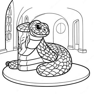 Page à colorier du serpent de la maison Serpentard | Page de coloriage Maisons de Harry Potter