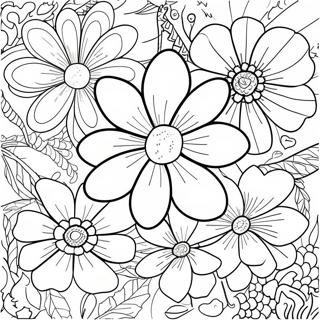 Preppy Flower Coloring Page | Preppy Flower coloring page