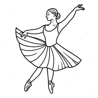 Ballet Dancer in Graceful Pose Coloring Page | Dancer coloring page