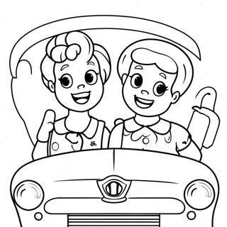 Lucy and Ethel's Fun Adventure Coloring Page | I Love Lucy coloring page