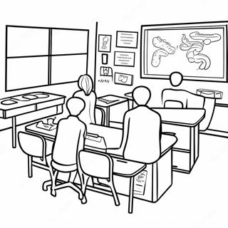 Middle School Science Classroom Coloring Page | for Middle School coloring page