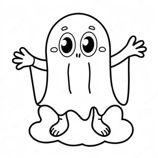 Cute Horror Ghost Coloring Page | Cute Horror coloring page