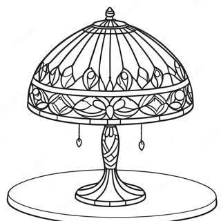 Elegant Tiffany Lamp Coloring Page | Tiffany coloring page