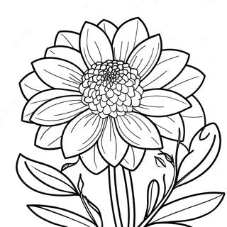 Dahlia Flower Coloring Page | Dahlia coloring page