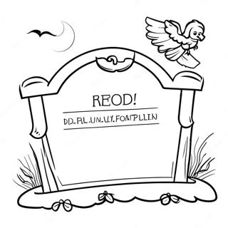 Creepy Tombstone Coloring Page | Tombstone coloring page
