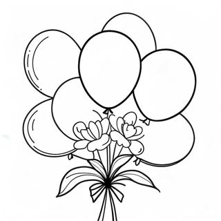 Colorful Balloon Bouquet Coloring Page | Balloon coloring page