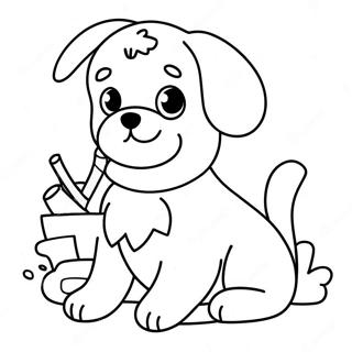 Cute Maltese Dog Playing Coloring Page | Maltese coloring page