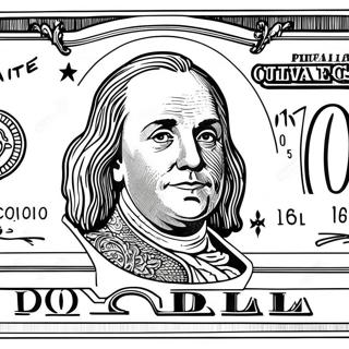 Detailed 100 Dollar Bill Coloring Page | 100 Dollar Bill coloring page
