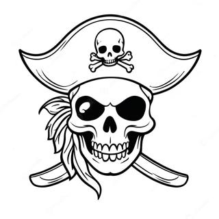 Colorful Pirate Skull Flag Coloring Page | Pirate Flags coloring page