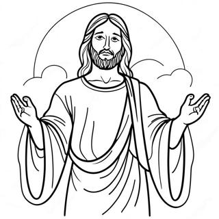Jesus with Open Arms Coloring Page | Follow Jesus coloring page