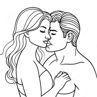Sensual Kinky Couple Coloring Page | Kinky coloring page