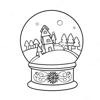 Snowglobe Winter Wonderland Coloring Page | Snowglobe coloring page