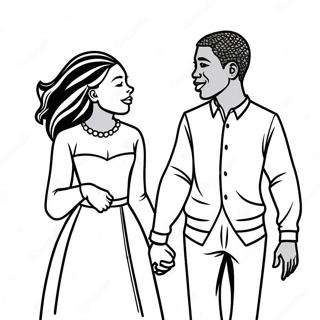 Pareja Negra Páginas para Colorear