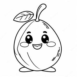 Cute Mango Character Coloring Page | Mango coloring page