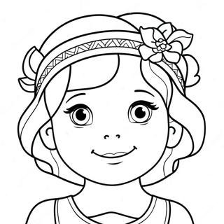 Cute Emily with a Flower Crown Coloring Page | Emily coloring page