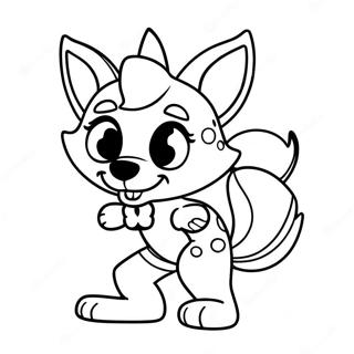 Funtime Foxy in a Playful Pose Coloring Page | Funtime Foxy coloring page