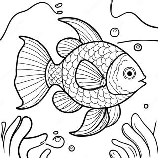 Colorful Slippery Fish Underwater Scene Coloring Page | Slippery Fish coloring page