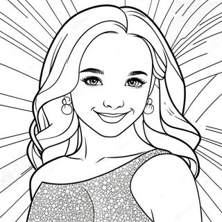 Dove Cameron in a Sparkly Dress Coloring Page | Dove Cameron coloring page