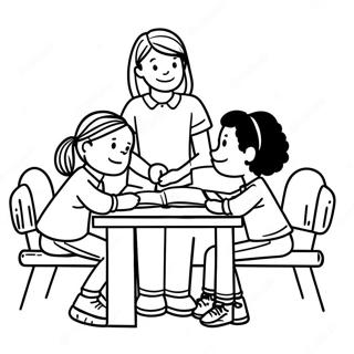 School Counselor Helping Students Coloring Page | School Counselor coloring page