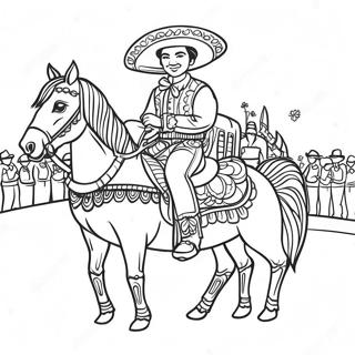 Colorful Charro Days Parade Coloring Page | Charro Days coloring page