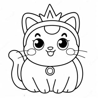 Princess Peach Cat Coloring Page | Princess Peach Cat coloring page