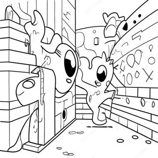Colorful Graffiti Wall Coloring Page | Hip Hop Graffiti coloring page