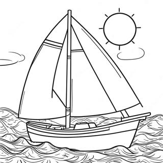 Colorful Lego Sailboat Coloring Page | Lego Boat coloring page