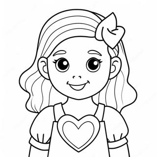 Süße Tochter mit Herz Ausmalbild | Ich liebe dich Tochter Ausmalbild