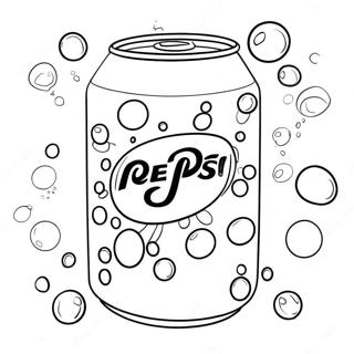 Pepsi Can with Bubbles Coloring Page | Pepsi coloring page