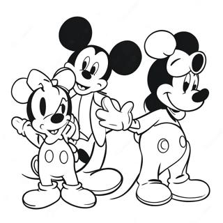 Mickey Mouse with Friends Coloring Page | Mickey coloring page