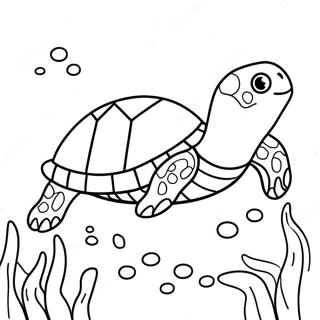 Colorful Turtle Swimming in the Ocean Coloring Page | Turtle Finding Nemo coloring page