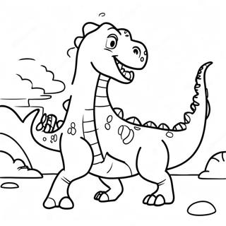 Dinosaur Fighting Scene Coloring Page | Dinosaur Fighting coloring page