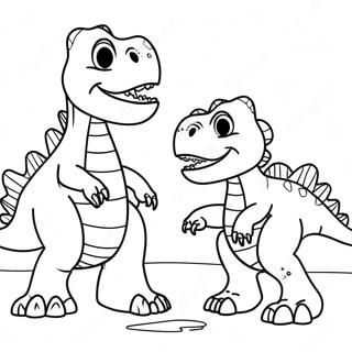 Dino Gevecht Kleurplaten