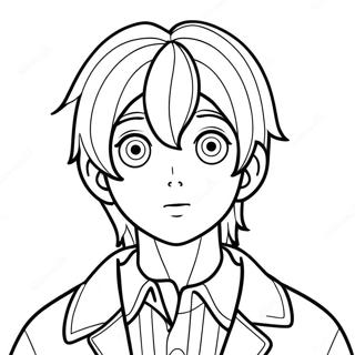 Boy Anime Character Coloring Page | Boy Anime coloring page