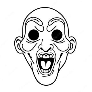 Creepy Scream Mask Coloring Page | Scream Mask Scream coloring page