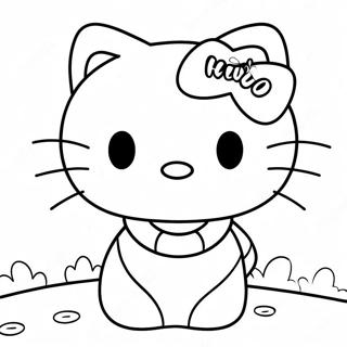 Hello Kitty Y2K Coloring Page | Hello Kitty Y2K coloring page