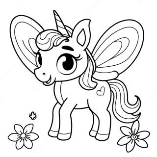 Unicorn Butterfly Coloring Page | Unicorn Butterfly coloring page