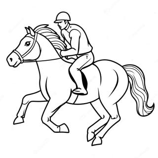 Galloping Race Horse Coloring Page | Race Horse coloring page