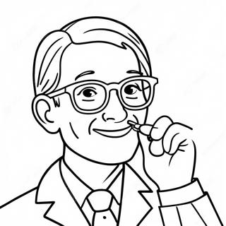 Friendly Eye Doctor with Glasses Coloring Page | Eye Doctor coloring page