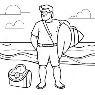 Lifeguard on Duty Coloring Page | Lifeguard coloring page