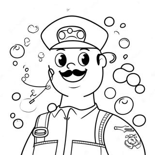 Cheerful Lifeguard with Whistle Coloring Page | Lifeguard coloring page