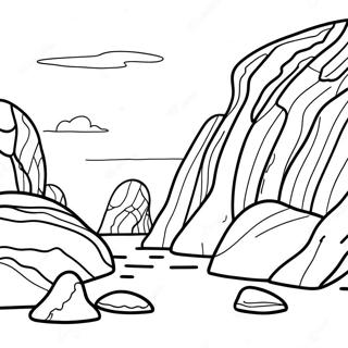 Erosion Effects on Rocks Coloring Page | Erosion coloring page