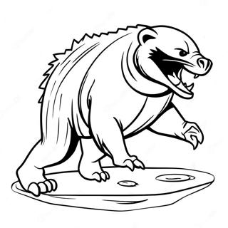 Honey Badger in Action Coloring Page | Honey Badger coloring page