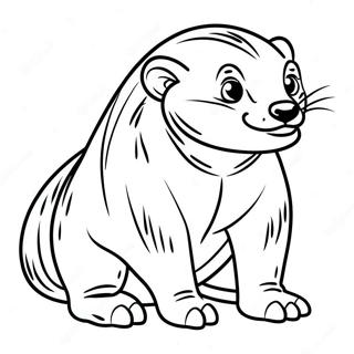 Cute Honey Badger Coloring Page | Honey Badger coloring page