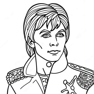 Ziggy Stardust in Colorful Costume Coloring Page | David Bowie coloring page