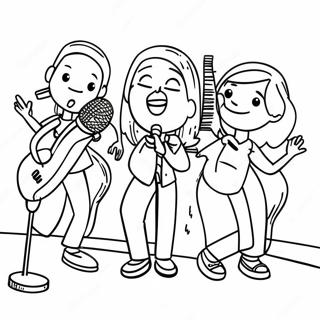 Colorful Singers in Concert Coloring Page | Sing coloring page