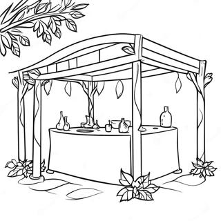 Sukkah Coloring Page | Sukkah coloring page