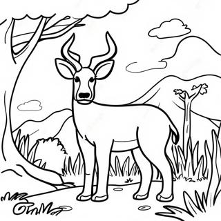 Vibrant South African Wildlife Coloring Page | South Africa coloring page