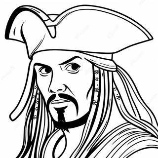 Johnny Depp as Captain Jack Sparrow Coloring Page | Johnny Depp coloring page